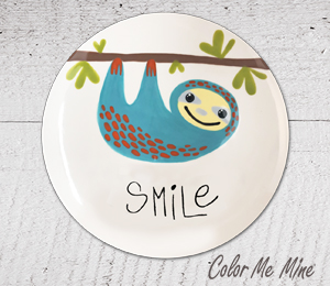 Glendale, CA Sloth Smile Plate