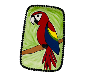 Glendale, CA Scarlet Macaw Plate